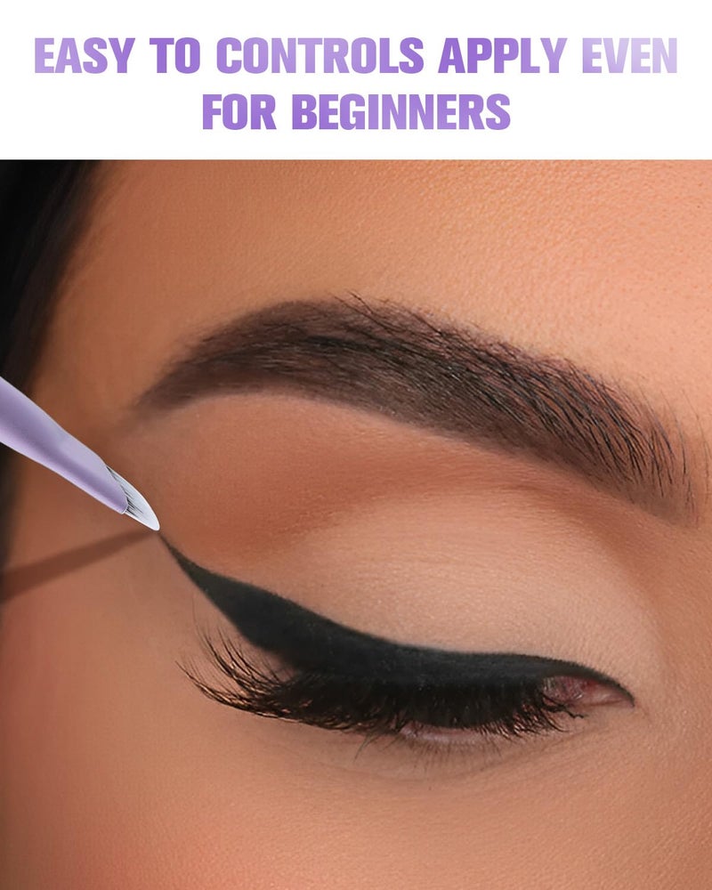 EIGSHOW Eyeliner Brush, Sickle Angled Gel Eyeliner Brush with Silver Ion Bristles, Ultra Thin Eye Makeup Brushes for Precise Eye Liner, Eyebrow (E865MP) - Image 4